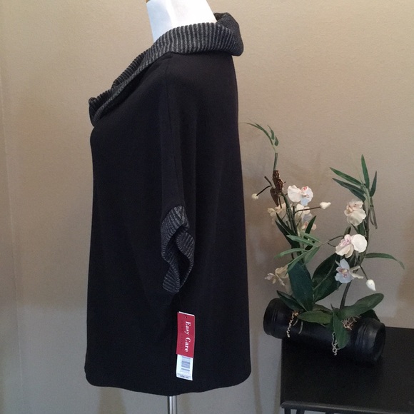 Black/Grey Cowl Neck Sweater Layering Small - Picture 2 of 5